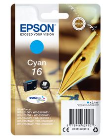 Epson Pen and crossword Singlepack Cyan 16 DURABrite Ultra Ink, Standardertrag, 3,1 ml, 165 Seiten, 1 Stück(e)