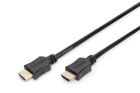 DIGITUS HDMI High Speed mit Ethernet Anschlusskabel, 3 m, HDMI Typ A (Standard), HDMI Typ A (Standard), 3840 x 2160 Pixel, 3D, Schwarz