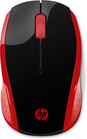 HP Wireless-Maus 200 (Empress Red), Beidhändig, Optisch, RF Wireless, 1000 DPI, Schwarz, Rot