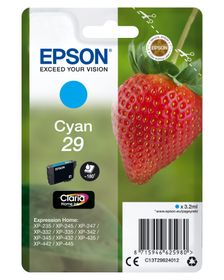 Epson Strawberry Singlepack Cyan 29 Claria Home Ink, Standardertrag, 3,2 ml, 180 Seiten, 1 Stück(e)