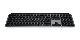 Logitech MX Keys S for Mac, Kabellos, RF Wireless + Bluetooth, Scherenschalter, QWERTZ, LED, Aluminium, Schwarz