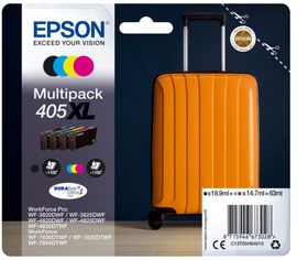Epson Multipack 4-colours 405XL DURABrite Ultra Ink, Hohe (XL-) Ausbeute, Schwarz, Cyan, Magenta, Gelb, Tinte auf Pigmentbasis, Tinte auf Pigmentbasis, 18,9 ml, 14,7 ml