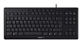 Cherry STREAM KEYBOARD TKL, Kabelgebunden, USB, Scherenschalter, QWERTZ, Schwarz