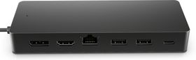 HP Universeller USB-C-Multiport-Hub, Kabelgebunden, USB 3.2 Gen 1 (3.1 Gen 1) Type-C, 65 W, 10,100,1000 Mbit/s, Schwarz, DisplayPort, HDMI, RJ-45, USB 3.2 Gen 1 (3.1 Gen 1) Type-A, USB 3.2 Gen 1 (3.1 Gen 1) Type-C