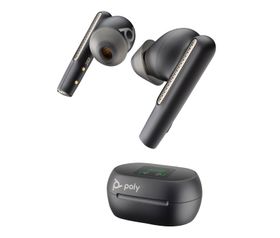 Poly HP Poly Poly Voyager Free 60+ UC M Carbon Black Earbuds +BT700 USB-A Adapter +Touchscreen-Ladeetui, Kabellos, Anrufe/Musik, Kopfhörer, Schwarz