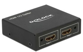 Delock 87701, HDMI, 2x HDMI, Schwarz, Metall, 340 MHz, 1 m