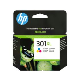HP 301XL Cyan/Magenta/Gelb Original Druckerpatrone mit hoher Reichweite, Hohe (XL-) Ausbeute, Cyan, Magenta, Gelb, Tinte auf Farbstoffbasis, 6 ml, 1 Stück(e), 300 Seiten