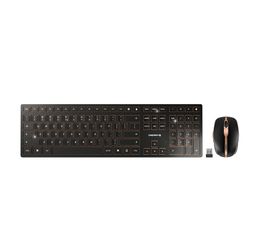Cherry DW 9100 SLIM, Kabellos, RF Wireless + Bluetooth, QWERTY, Schwarz, Maus enthalten