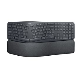 Logitech ERGO K860, Volle Größe (100%), Kabellos, RF Wireless + Bluetooth, Halbmechanischer Schlüsselschalter, Graphit