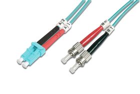 DIGITUS LWL Multimode OM 3 Patchkabel, LC / ST, 2 m, I-VH, OM3, LC, ST