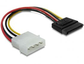 Delock 15pin SATA &gt; 4pin straight Cable, 0,06 m, Mehrfarbig