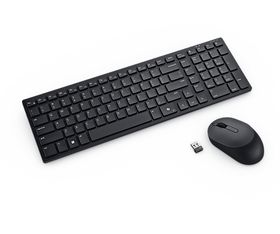 Dell Pro kompakte und leise Tastatur und Maus – KM555 - deutsch (QWERTZ), Kabellos, RF Wireless + Bluetooth, Plunger key switch, QWERTZ, Schwarz, Maus enthalten