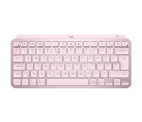 Logitech MX Keys Mini, Mini, Kabellos, RF Wireless + Bluetooth, QWERTY, LED, Pink
