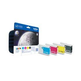 Brother LC1000VALBPDR, Schwarz, Cyan, Magenta, Gelb, 4 Stück(e), 500 Seiten, 400 Seiten, Multipack