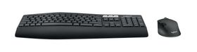 Logitech 920-008221, Volle Größe (100%), Kabellos, RF Wireless + Bluetooth, QWERTZ, Schwarz, Maus enthalten