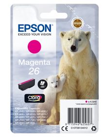 Epson Polar bear Singlepack Magenta 26 Claria Premium Ink, Standardertrag, Tinte auf Pigmentbasis, 4,5 ml, 300 Seiten, 1 Stück(e)