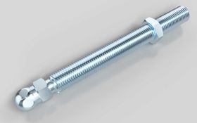 Gewindestange für Gelenkstellfüße, M12 x 125 mm, Kugelkopf-D=15 mm