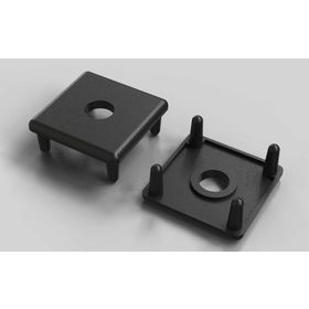 Abdeckkappe mit Loch, ESD, 30 x 30 mm, schwarz, Nut 8