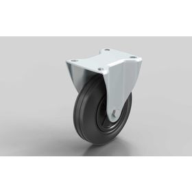 Bockrolle, D=125 mm, Vollgummi