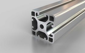 Aluminiumprofil, 40 x 40 mm, L, 2N90, Nut 8