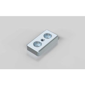 Fußplatte, 30x60 mm, silberfarbig