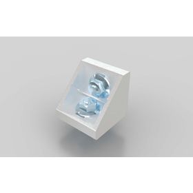 Winkel 45 × 45 silber pulverbeschichtet, Nut 10, inklusive Befestigung Nut 10/10