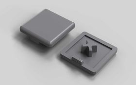 Abdeckkappe, 30 x 30 mm, signalgrau, Nut 8