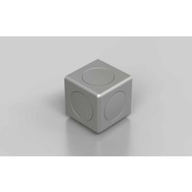 Würfelverbinder 40/3, silber lackiert, Nut 10