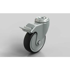 Lenkrolle, D=100 mm, mit Feststeller, thermoplastischer Gummi