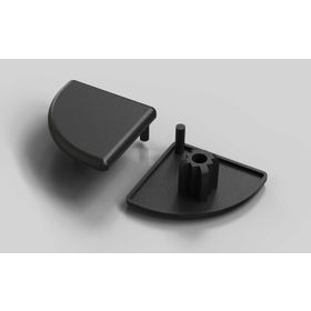 Abdeckkappe R, ESD, 30x30 mm, schwarz, Nut 8