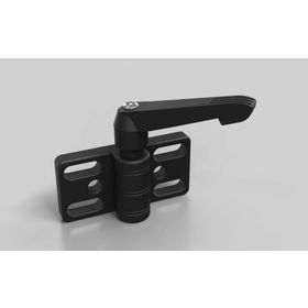 Zinkdruckguss Scharnier mit Klemmhebel und Langlöchern, nicht aushängbar, 80 x 40 mm, Nut 8