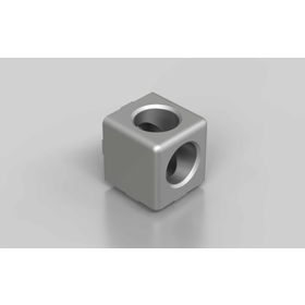 Würfelverbinder 40/2, silberfarbig lackiert, Nut 10