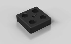 Fußplatte, 40 x 40 mm, schwarz, Nut 5