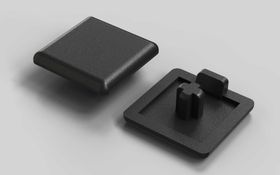 Abdeckkappe ESD, 20 x 20 mm, schwarz, Nut 6