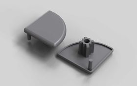 Abdeckkappe R, 30 x 30 mm, signalgrau, Nut 8