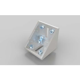 Winkel 60 × 60 silber pulverbeschichtet, Nut 8/8, inklusive Befestigung Nut 8/8