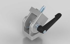 Gelenk, 45 x 45 mm, inklusive Klemmhebel, Nut 10