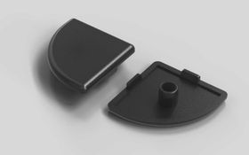 Abdeckkappe R, 45 x 45 mm, schwarz, Nut 10
