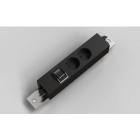 Steckdosenleiste zweifach, zweifache FI-Absicherung, GST-kompatible Ausgangsbuchse, Steckdosen schaltbar, Ausgang schaltbar