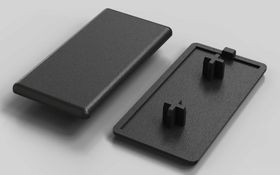 Abdeckkappe ESD, 40 x 80 mm, schwarz, Nut 10