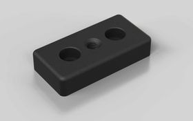 Fußplatte, 40 x 80 mm, schwarz, Nut 8