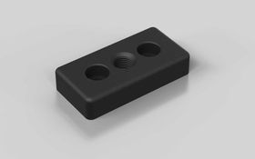 Fußplatte, 40 x 80 mm, schwarz, Nut 8