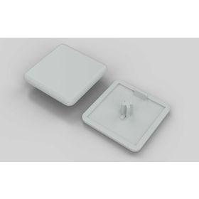 Abdeckkappe, 40 x 40 mm, grau, Nut 8