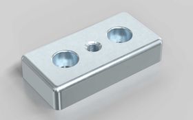 Fußplatte, 40 x 80 mm, silberfarbig, Nut 8