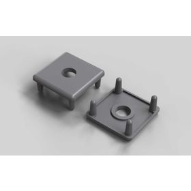 Abdeckkappe mit Loch, 30 x 30 mm, Nut 8