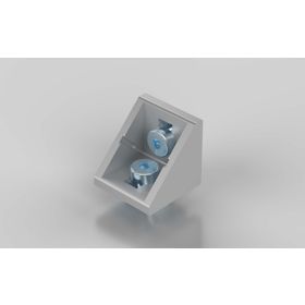 Winkel 20 × 20 silber pulverbeschichtet, Nut 6, inklusive Befestigung Nut 6/6