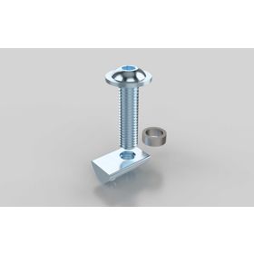 Befestigungssatz für Lenkrollen, Rolle-D1=75 mm, Nut 8