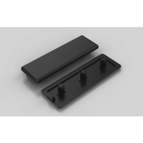 Abdeckkappe, 20x60 mm, schwarz, Nut 5