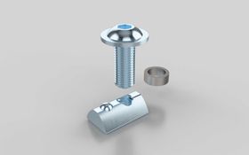 Befestigungssatz für Lenkrollen, Rolle-D1=80 mm, Rolle-D2=100 mm, Rolle-D3=125 mm, Nut 8