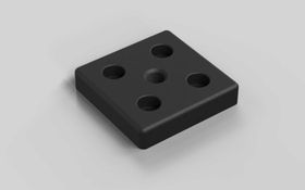 Fußplatte, 80 x 80 mm, schwarz, Nut 8